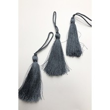 Hayalperest Boncuk Koyu Gri Tekli Püskül 7 cm (10 Adet)