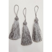 Hayalperest Boncuk Gri Topuzlu Tekli Püskül 12CM 1 Adet