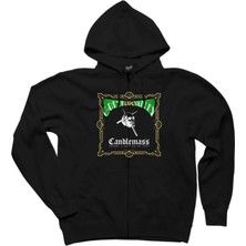Candlemass Green Valley Siyah Fermuarlı Kapşonlu Sweatshirt