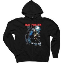 Iron Maiden Benjamin Siyah Fermuarlı Kapşonlu Sweatshirt