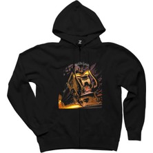 Motörhead Orgasmatron Siyah Fermuarlı Kapşonlu Sweatshirt