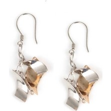 Nusret Takı 925 Ayar Gümüş Dalgalı Model Sallantılı Küpe