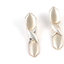 Nusret Takı 925 Ayar Gümüş x Baklava Model Pres Küpe