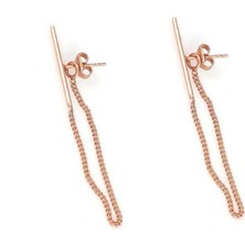 Nusret Takı 925 Ayar Gümüş Zincir Sallantılı Küpe