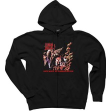 Morbid Angel Gateways To Annihilation Siyah Fermuarlı Kapşonlu Sweatshirt