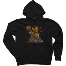 Cattle Decapitation Death Atlas Siyah Fermuarlı Kapşonlu Sweatshirt
