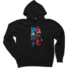 God Of War Atreus Kratos Family Siyah Fermuarlı Kapşonlu Sweatshirt