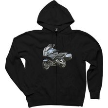 Bmw R1200RT Siyah Fermuarlı Kapşonlu Sweatshirt