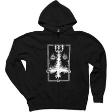 Dissection The Past Is Alive Logo Siyah Fermuarlı Kapşonlu Sweatshirt