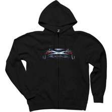 Toyota Supra Mk4 Back Siyah Fermuarlı Kapşonlu Sweatshirt