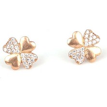 Nusret Takı 925 Ayar Gümüş Yonca Küpe