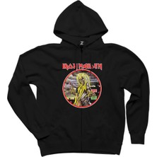 Iron Maiden Killers Siyah Fermuarlı Kapşonlu Sweatshirt