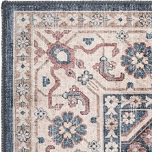 Cool Halı Private Bej Etnik Desenli Otantik Dokuma Şönil Yıkanabilir Eskitme Vintage Göbekli Salon Halısı