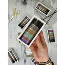 Floaty Lace Dantel Temalı Koyu Tonlar  6’lı Washi Bant Set (6*2m)/Masking Tape/Desenli Bant/Sticker/Çıkartma