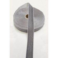 Hayalperest Boncuk Gri Kadife Kurdele 2 cm