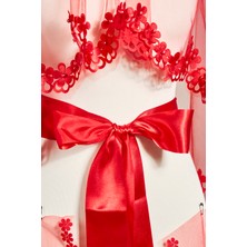 Incili Papatya Gelin Duvak Seti (Kına Örtüsü + Gelin Kuşağı + Kına Eldiveni)