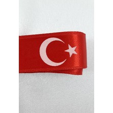 Ulutaş Kırmızı Ay Yıldız Bayrak Baskılı Saten Kurdele