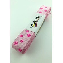 Ulutaş Neon Pembe Papatya Baskılı Grogren Kurdele 2,5 cm