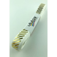 Ulutaş Gold Çapraz Varak Baskılı Saten Kurdele 1,5 cm