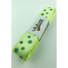 Ulutaş Yeşil Papatya Baskılı Saten Kurdele 2,5 cm