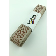 Ulutaş Kahve Kırçıl Desen Baskılı Grogren Kurdele 2,5 cm