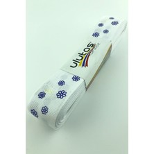 Beyaz Mor Papatya Baskılı Grogren Kurdele 2,5 cm