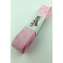 Ulutaş Pembe Papatya Baskılı Grogren Kurdele 2,5 cm