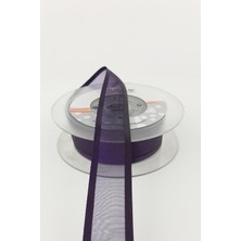 Mor Geniş Organzeli Saten Kurdele 20 mt