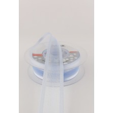 Açık Bebe Mavi Geniş Organzeli Saten Kurdele 20 mt