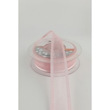 Pembe Geniş Organzeli Saten Kurdele 20 mt