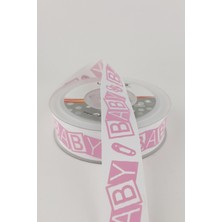 Ulutaş Pembe Baby Baskılı Grogren Kurdele 2,50 cm 20 mt