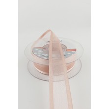 Pudra Geniş Organzeli Saten Kurdele 20 mt