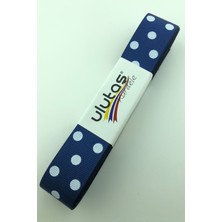 Ulutaş Lacivert Beyaz Puantiyeli Grogren Kurdele 2.5 cm