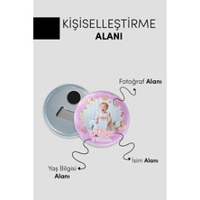 Giftcrea Yeni Doğan Kız Bebek Için Hoş Geldin Magnet – Yuvarlak Açacaklı Fotoğraf Baskılı