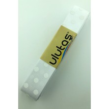 Ulutaş Beyaz Beyaz Puantiyeli Grogren Kurdele 2.5 cm