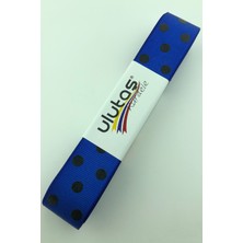 Ulutaş Saks Mavi Siyah Puantiyeli Grogren Kurdele 2.5 cm