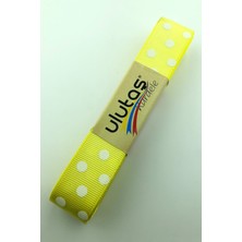 Ulutaş Sarı Beyaz Puantiyeli Grogren Kurdele 2.5 cm