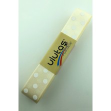 Ulutaş Bej Krem Puantiyeli Grogren Kurdele 2.5 cm