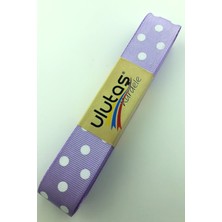 Ulutaş Lila Beyaz Puantiyeli Grogren Kurdele 2.5 cm