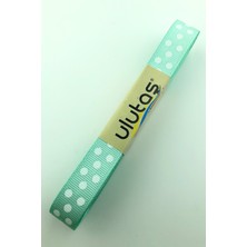 Ulutaş Su Yeşili Puantiyeli Grogren Kurdele 1.5 cm