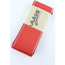 Ulutaş Kırmızı Gümüş Simli Saten Kurdele 6 cm 10 mt