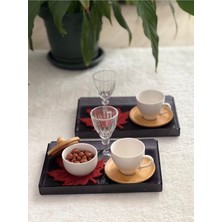 2'li Şeffaf Füme Pleksi Tepsi 14X22CM Servis Sunum Tepsisi