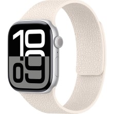 AktarMobile Apple Watch 10 / 11 46 mm Uyumlu Magnetik Silikon Kordon Deri Görünümlü Mıknatıslı Kayış