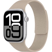 AktarMobile Apple Watch 10 / 11 / 12 42 mm Uyumlu Magnetik Silikon Kordon Deri Görünümlü Mıknatıslı Kayış