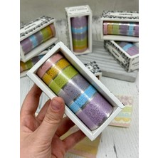 Floaty Lace Dantel Temalı Açık Tonlar  6’lı Washi Bant Set (6*2m)/Masking Tape/Desenli Bant/Sticker/Çıkartma