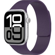AktarMobile Apple Watch 10 / 11 46 mm Uyumlu Magnetik Silikon Kordon Deri Görünümlü Mıknatıslı Kayış