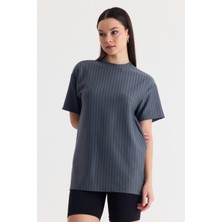 Rays Füme Çizgili Oversize Tişört 4447A