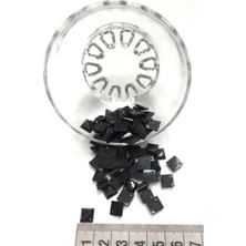 Hayalperest Boncuk Siyah Kare Plastik Dikme Taş 20 gr