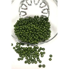 Hayalperest Boncuk Koyu Yeşil Kum Boncuk Orta Boy 4 mm 50 gr