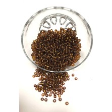 Hayalperest Boncuk Şeffaf Kahve Kum Boncuk Orta Boy 4 mm 50 gr